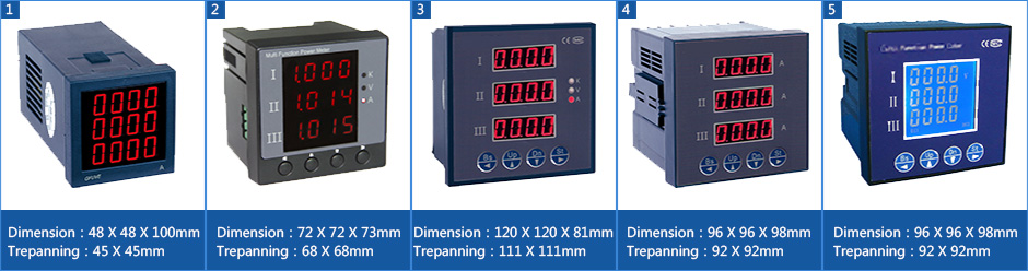 three phase voltage display meter